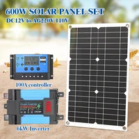 Convertisseur portable 6000W, panneau solaire 600W, conversion de tension 12V pour la sauvegarde d'urgence, la pêche, la construction et les voyages 2