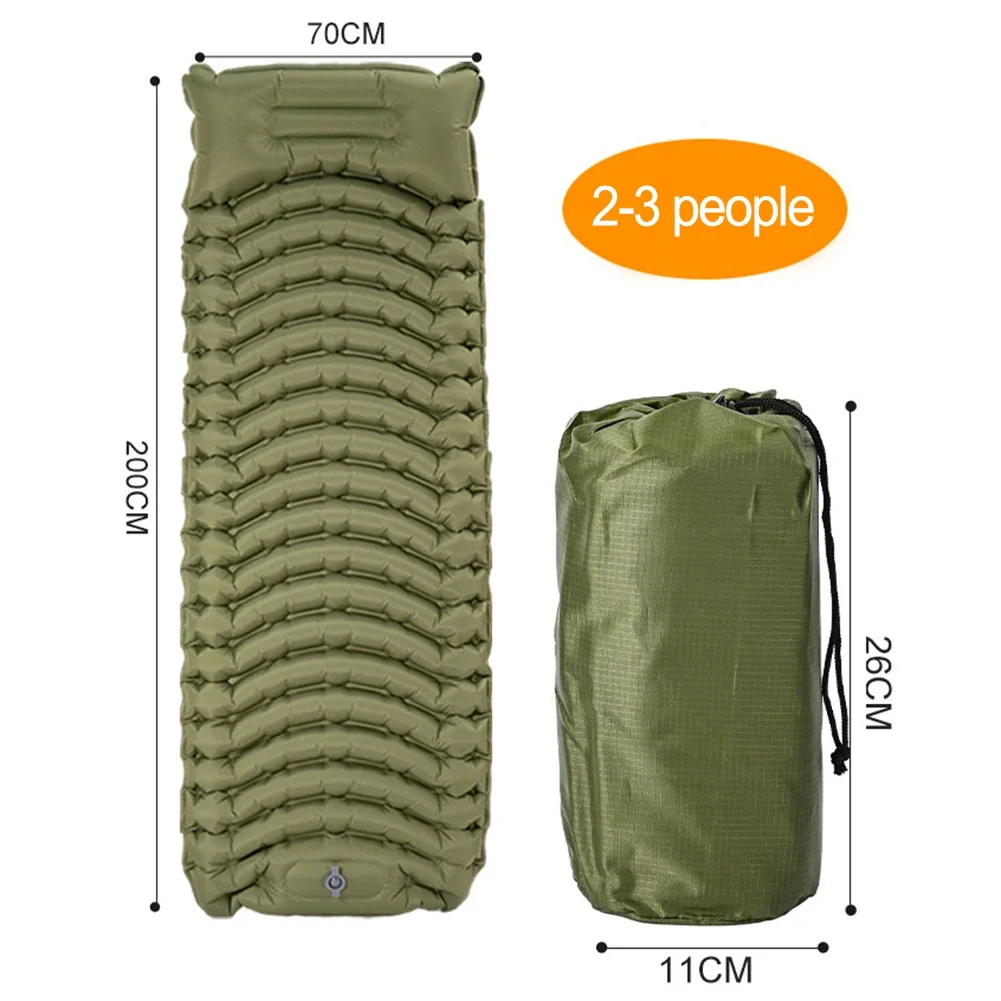 Picnic And Hiking Inflatable Sleeping Pad Foot Pump Mattress Comfortable Sleeping Pad Repair Patch 200*70*10cm