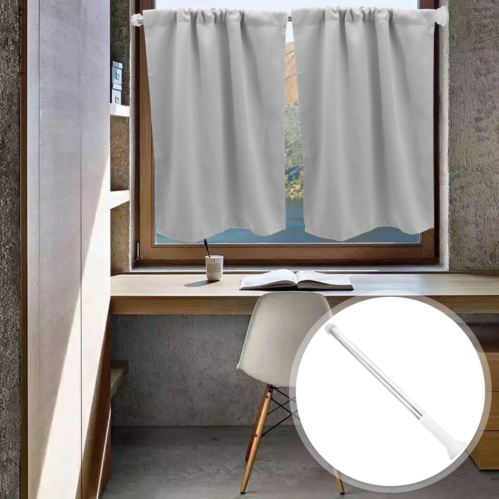 

Stainless Steel Bathroom Shower Curtain Rod Adjustable Shower Curtain Tension Rod