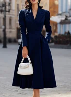 Long Sleeve Holiday Patchwork Chic Maxi Dress Women Autumn V Neck Slim Party Dress Elegant Fashion Ladies Knee Length Dresses - Image 5