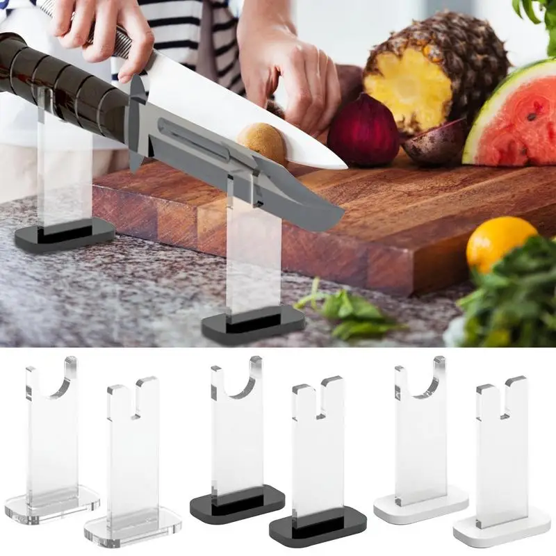 

Acrylic Cutters Holder Rack Outdoor Camping Survival Knife Stands Perfect Gift Durable Blades Fixing Racks With Stable Base Rod