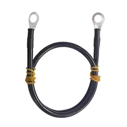 Heavy - Duty Battery Inverter Cable Set with Copper Terminals for Solar Power Connection (Black)
