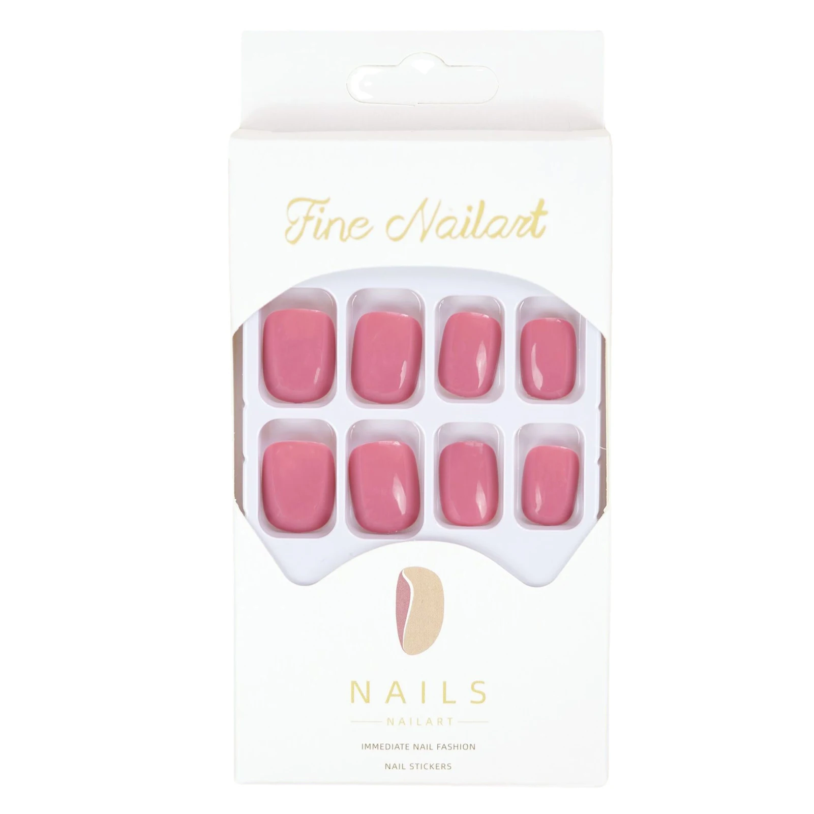 

Glossy Peach Pink Fake Nails Sweet Style Short Round Artificial Nails for DIY Nail Art Decoration