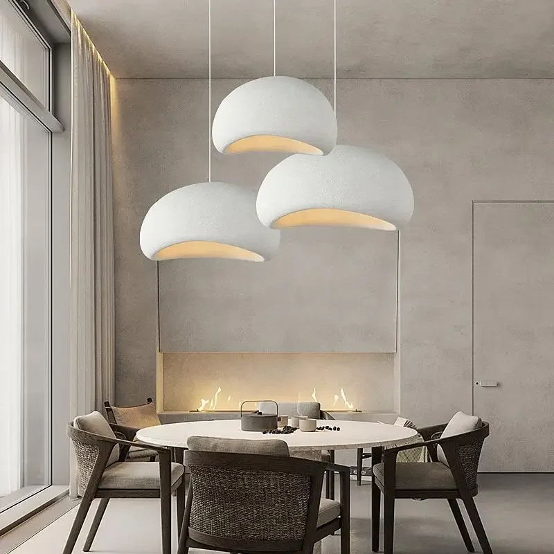 Japanese Wabi-sabi Style Living Room Chandeliers Dining Room Bar Lights Nordic Designr Curve Pendant Lights LED Home Decoration 3