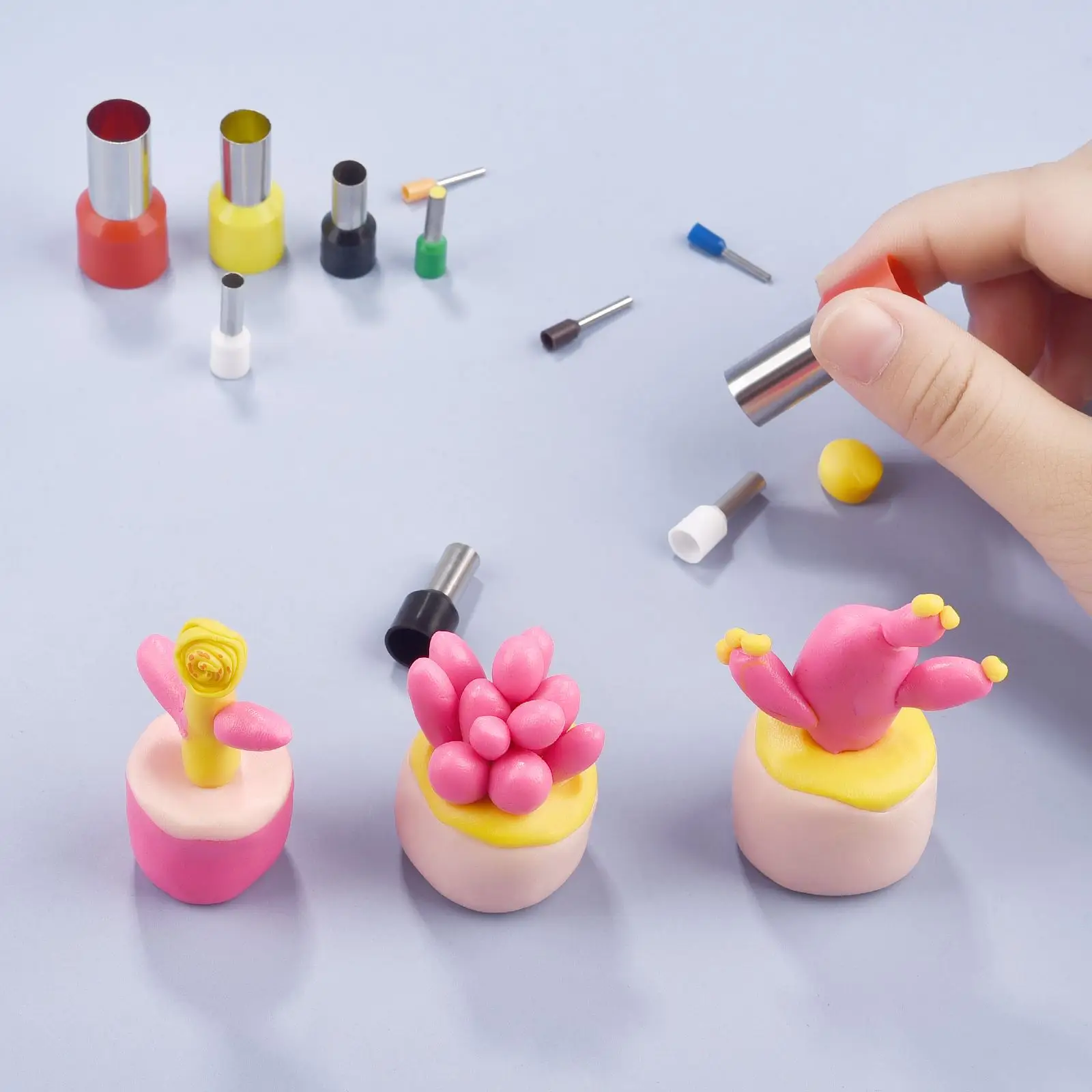 Clay Cutter Molds Pottery Circle Diy Steel Hole Hollow Round Indentation Polymer Clay Ceramics Tools Sculpt Extruder Box 8/40Pcs