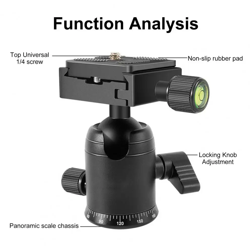 Tripod Ball Head 360 Degree Rotatable Aluminum Alloy Universal Panoramic Mini Tripod Ball Head for Outdoor