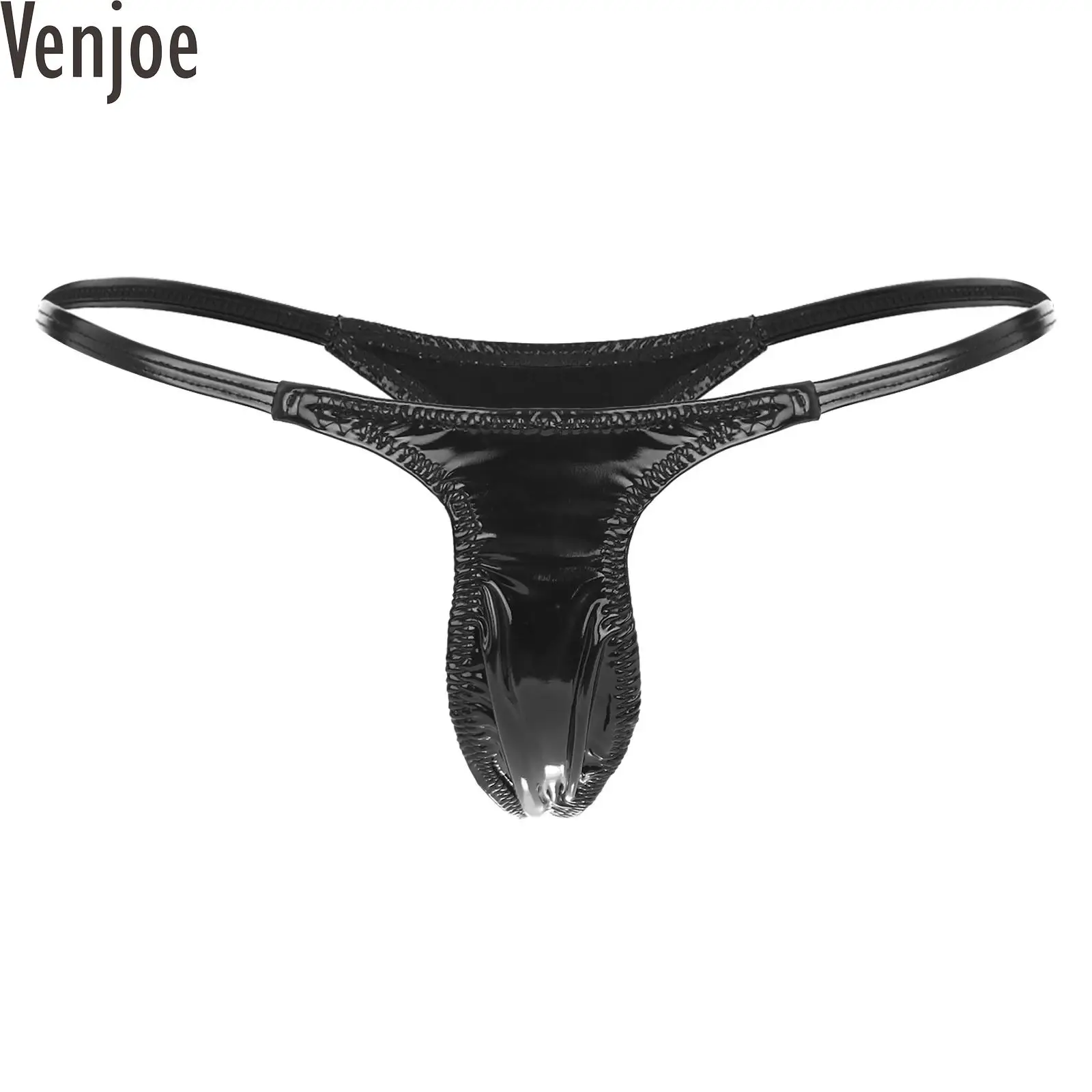 

Женские трусики-стринги из лакированной кожи, с Т-образной задней частью