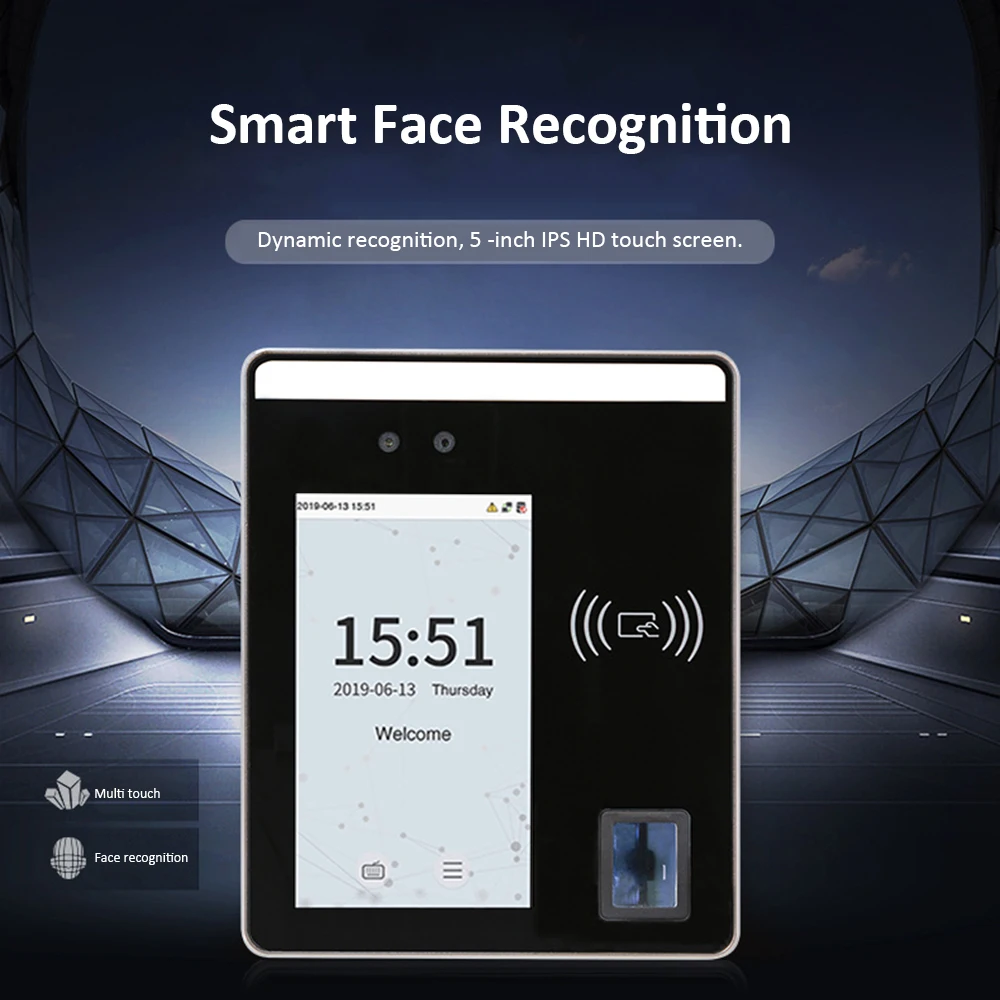 ZK XACE500-Visible Light Face Reconhecimento Facial Impressão Digital Biométrica, RFID Time Attuting, Sistema De Controle De Acesso