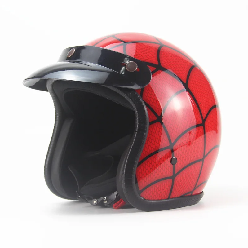

Motorcycle Helmet Spider Web Helmet Retro Helmet Simple Half Open Face Cascos Para Moto Motorcycle Accessories Hero Helmet 2058