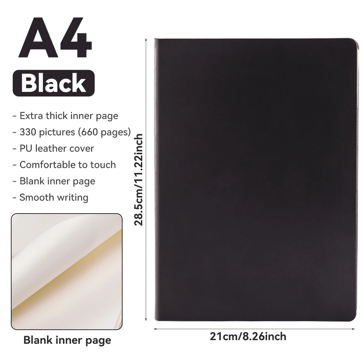 Elegant PU Leather Journal with Blank Pages and Soft Cover