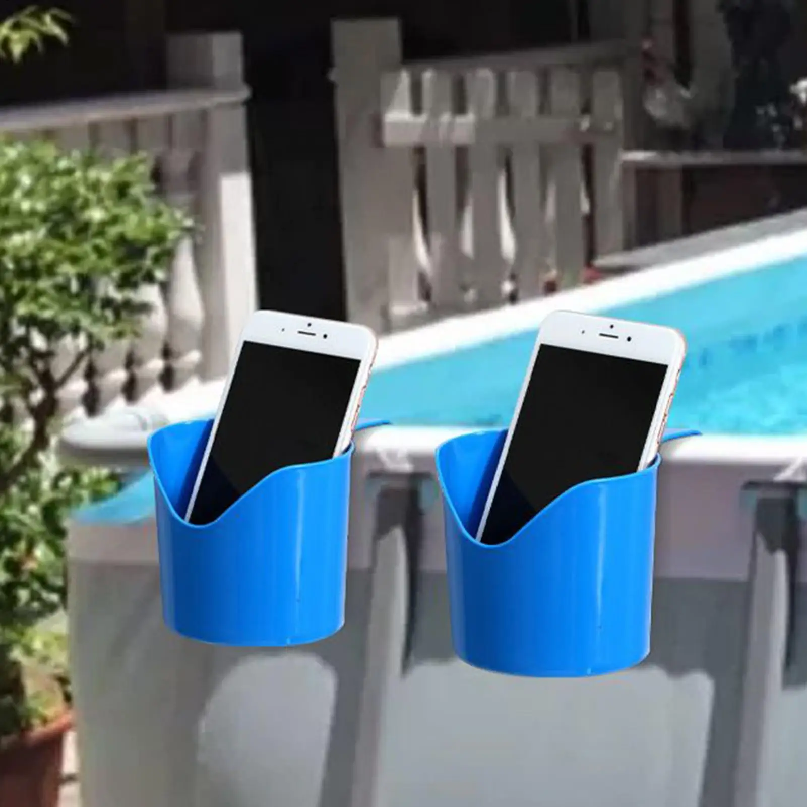 hot 4PCS Poolside Cup Holder Swimming Pool Storage Rack No Punching Bottle Hanging Rack Pond Spa Pool Drink Beer Glass Holder