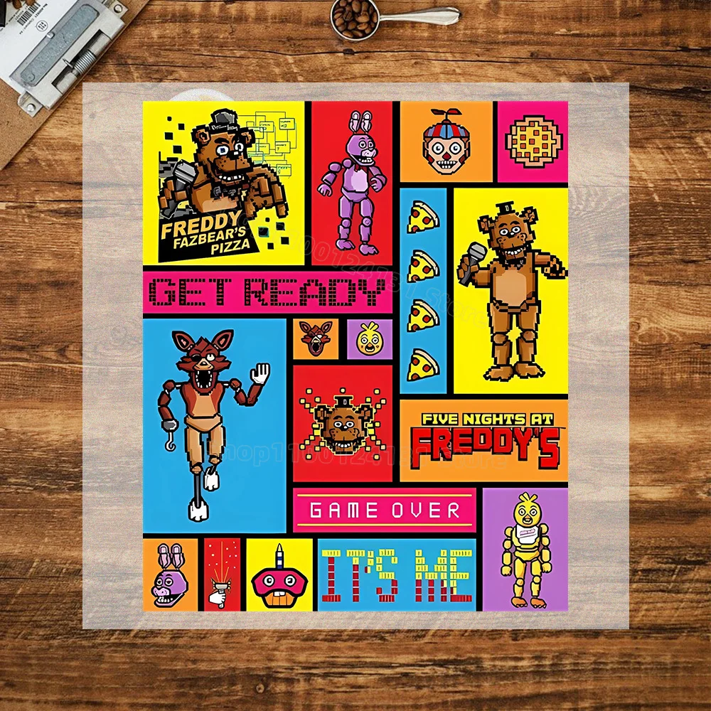 FNAF-Inspired Heat Transfer Stickers for Clothing - T-Shirt DIY Anime Patches Collection
