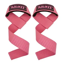 AOLIKES Adjustable Non - Slip Wrist Support Straps for Strength Training and Gym Fitness (7634 Pink)