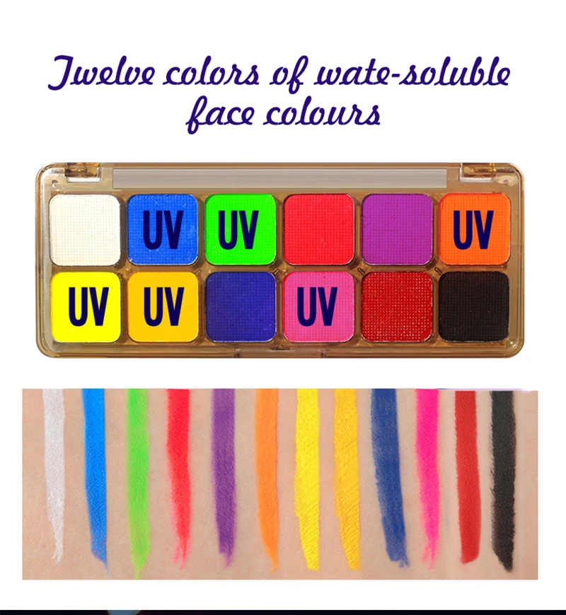 Non-Toxic Face Paint Palette - Safe Halloween Makeup Set for Kids