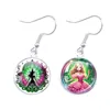 Classic Musical Movie Magic Wicked Witch Glass Glass Cabochon Earrings Drop Earring For Women Girls Cosplay Jewelry Accessories 3