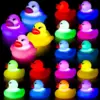 24 Pcs LED Sensor Luminous Duck Light Up Rubber Ducks Glow in The Dark Mini Flashing Ducks Glow Bath Toys Flashing Rubber Ducks 1
