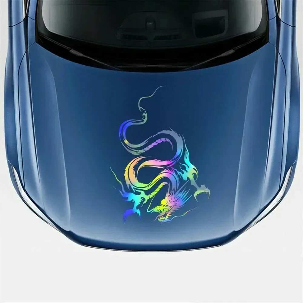 IBENZIGH Auto B-Säule Aufkleber - Schwarzer Drache Design Wasserdicht