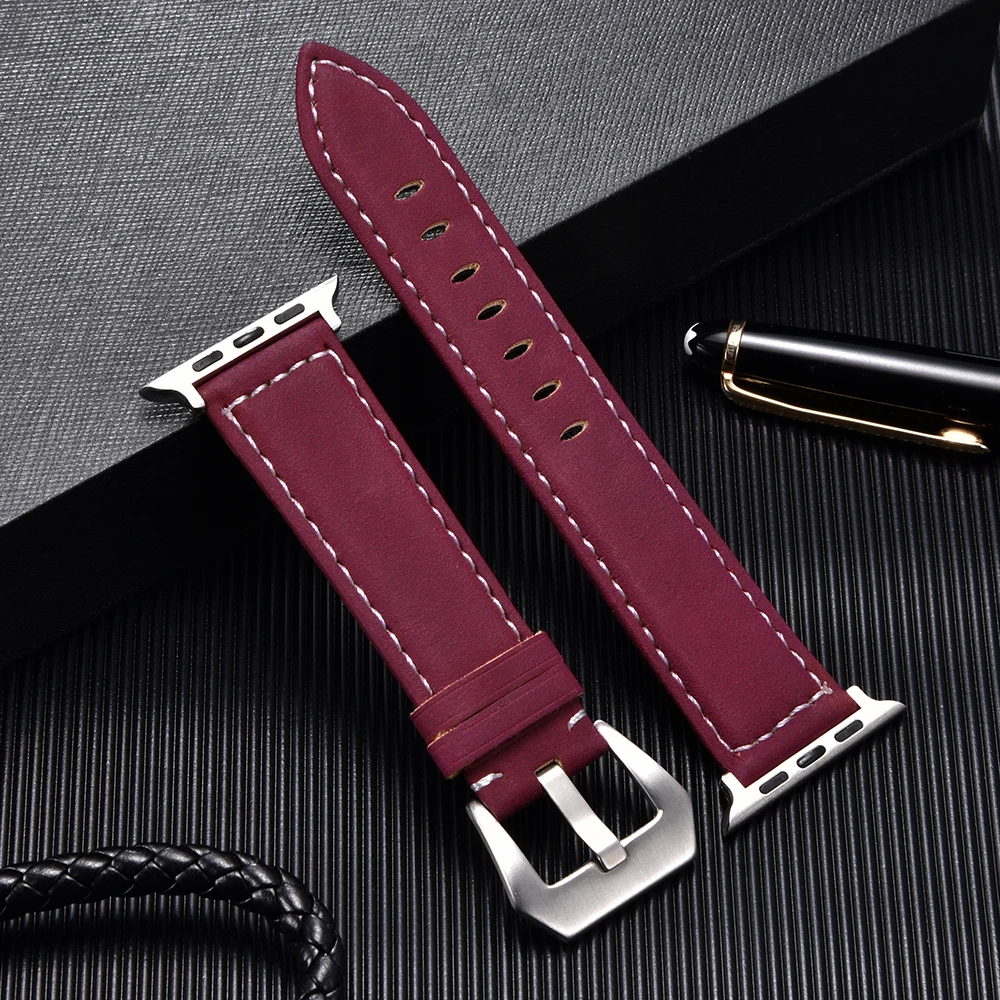 Premium Leather Strap for Apple Watch - High Quality Men's Band