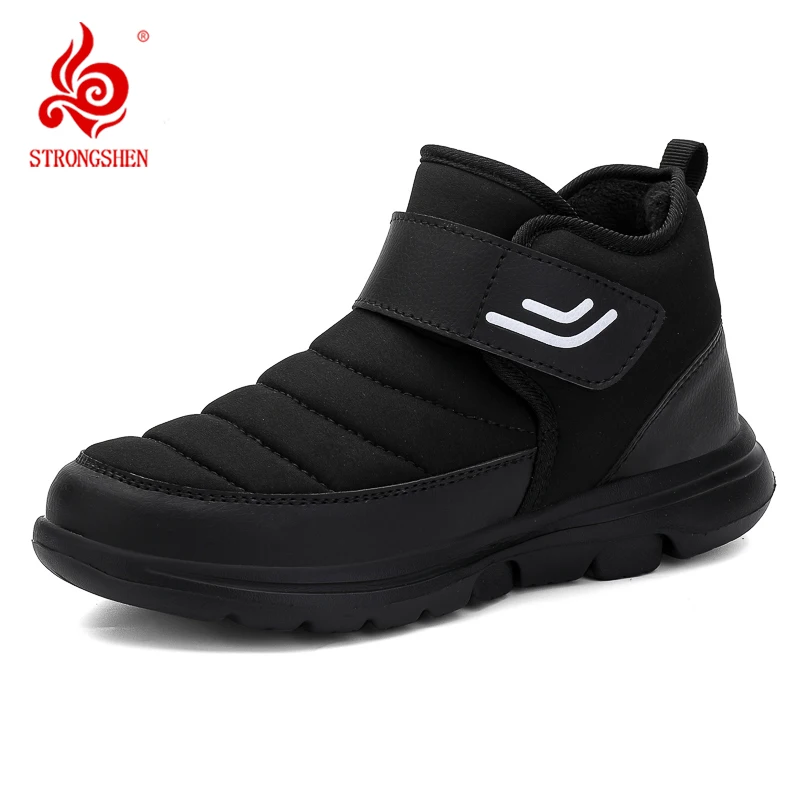 

STRONGSHEN Men Snow Boots Waterproof Winter Women Slip On Ankle Boots Keep Warm Non Slip Botas Hombre Winter Boots Plus Size