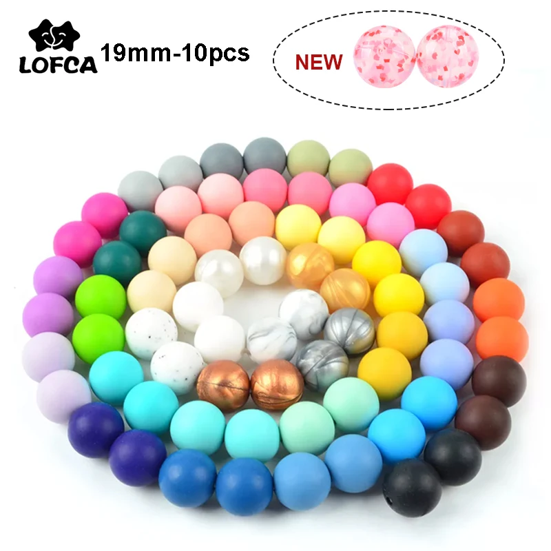10Pcs Hexagon Silicone Teething Beads Baby Jewelry DIY Chewable Necklace Teether 