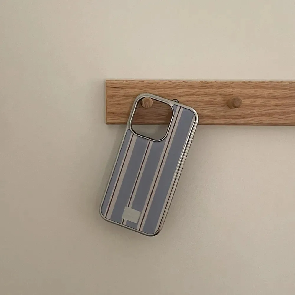 Luxury Electroplated Stripes Phone Case with Drip Glue Finish