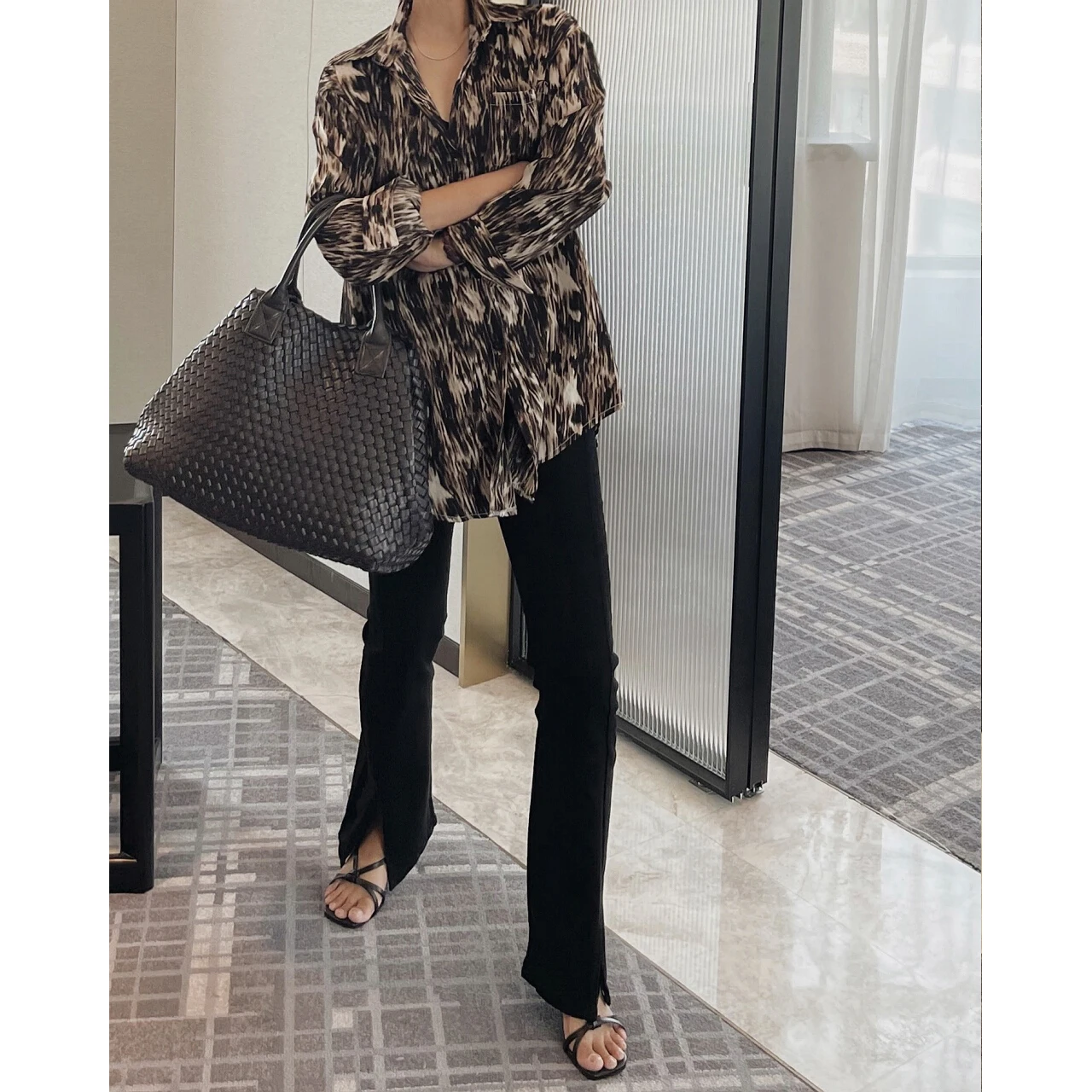 

2022 Woman Oem Plaid Leopard Blouses Shirts Clothing Fashion Tops Elegant Vintage Autumn New Collection Y2k Korean Streetwear