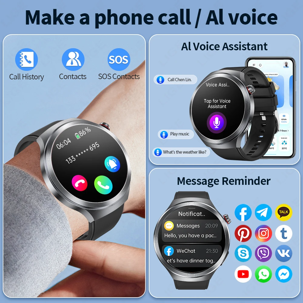 LIGE 2025 New AI Diagnosis ECG+PPG Smart Watch Blood Lipids Uric Acid Body Composition Test Men Bluetooth Call Health Smartwatch