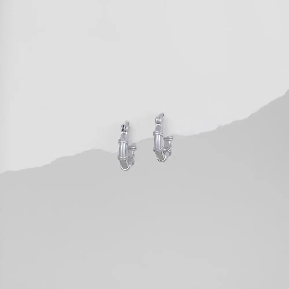 Creative 18K Gold Plated Creole Hoop Earrings PVD Waterproof Bamboo Joint Huggie Earring for Women Vintage Jewelry Dropshipping