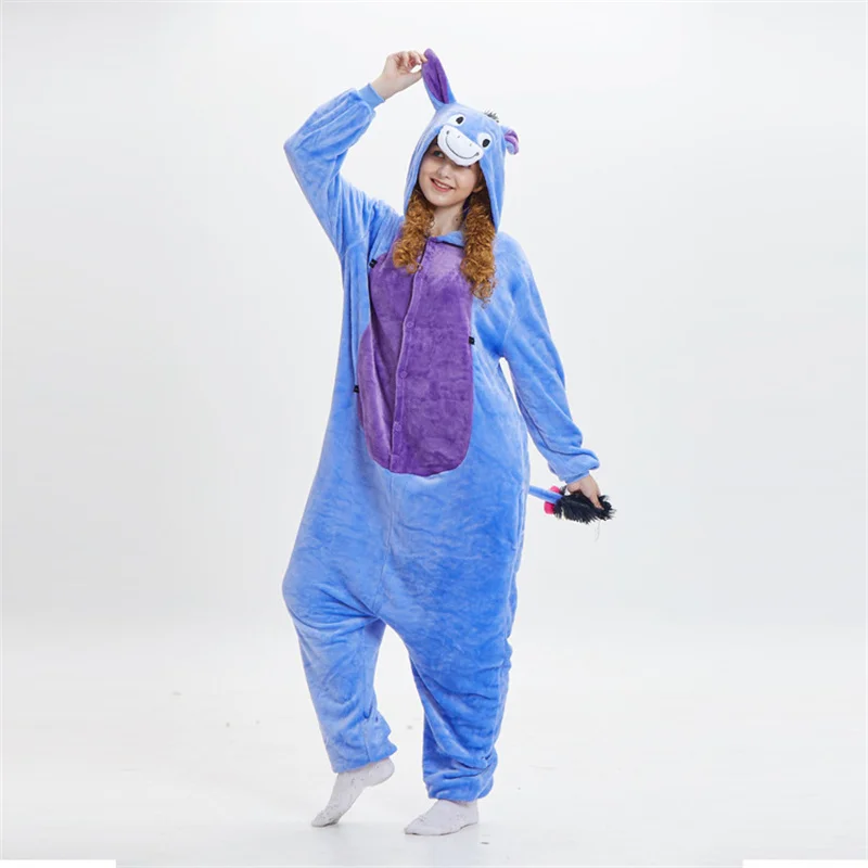 Winter Couple Flannel One-Piece Cartoon Animal Pajamas Warm Sleepwear Loungewear Cosplay Costume Onesie Ankle-length Jumpsuit flannel unisex winter onesies for adults unicorn pajama women anime onesie pajamas overall kids animal onesie sleepwear jumpsuit