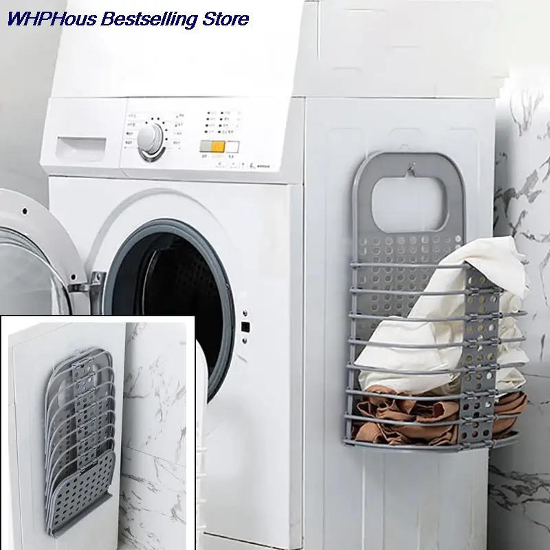 

Folding Bathroom Laundry Basket Wall-mounted Dirty Clothes Storage Basket Household Laundry Bag Laundry Bathroom Organizer