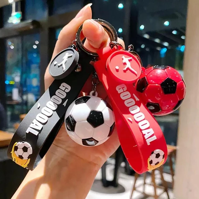 Porte clef football, Mini Porte-Clés de Football Blanc porte clé