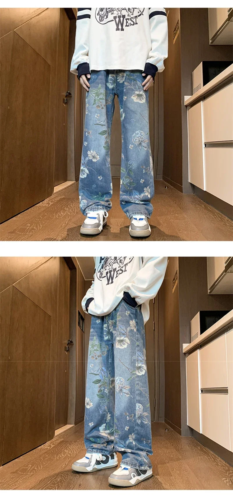 【新品未使用,タグ付き】FLOWER MOTIF SH.PANTS | MEN Lars Amadeus Floral Printed Pants for Men's Contrasting
