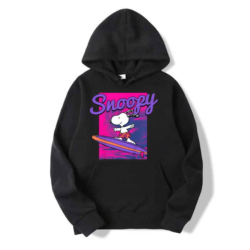 

Peanuts Neon Surfing Snoopy Hoodie Cartoon Fashion Couple Oversized Sweatshirt Tops Spring Autumn Pullover