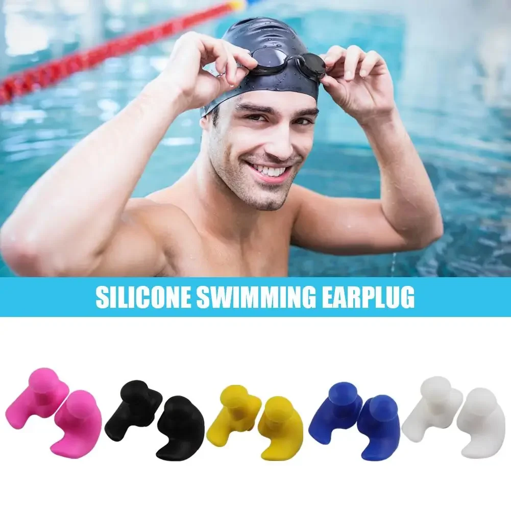1 Pair Waterproof Soft Earplugs Silicone Portable Ear Plugs Swimming Accessories Durable Earplugs Classic Delicate Texture 2