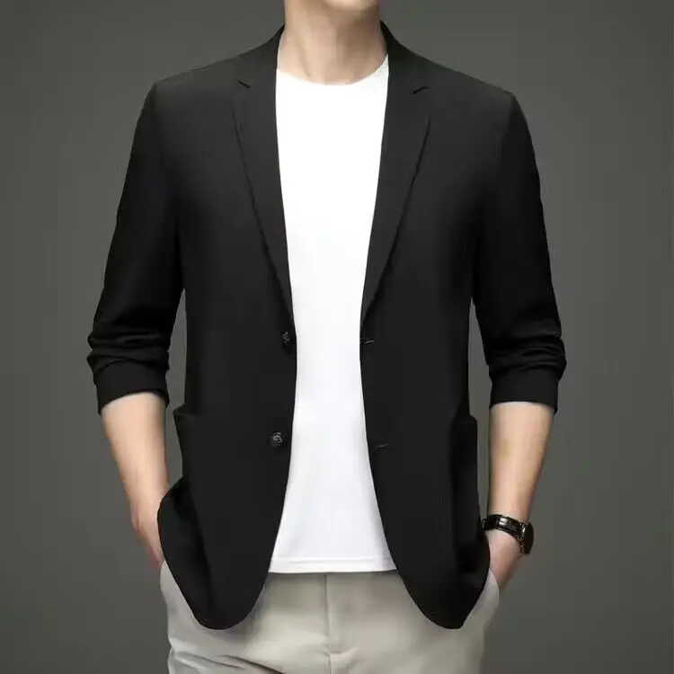 Autumn Men Button Blazer Business Suit Jacket Male Slim Fit Formal Clothing Outwear Men's Groom Costume Coat Tops B185 mens blazer