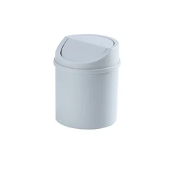 Compact Universal Waste Bin with Lid - Desktop and Office Organizer (Gray)