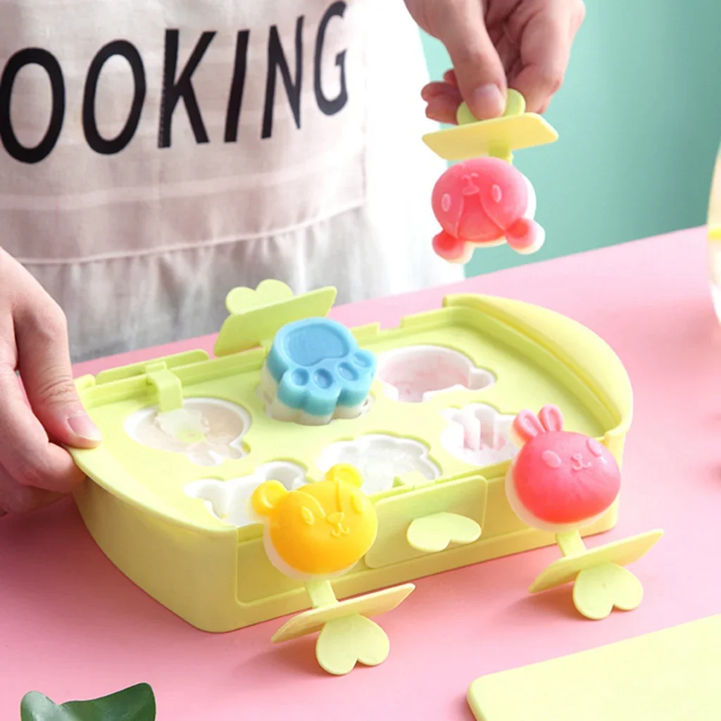 Cartoon Popsicle Mold Ice Cream Mold Ice Cube Maker Cube Tray Mould For Party Bar kitchen Pop Maker Mould Tray
