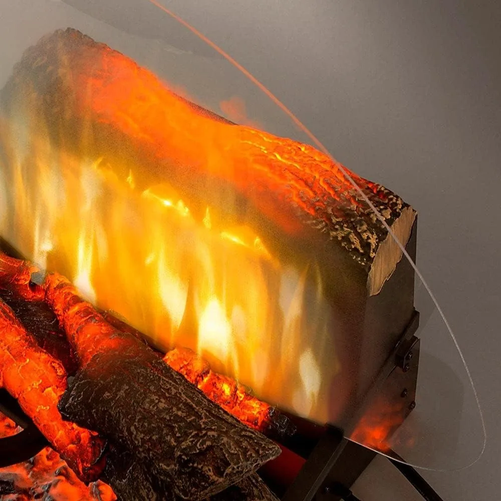 Electric Fireplace Log Insert - 20 Inch Faux Wooden Logs, Plug in Electric Heater + Glowing Ash Mat; Remote Control Included 5