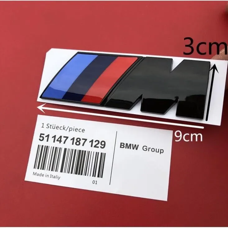 BMW M 로고 파워 스포츠 E90 M3 M5 M7 자동차 스티커, 자동차 전면 그릴 엠블럼 액세서리, ABS