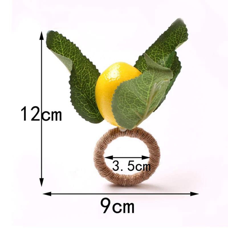 6/12Pcs 시뮬레이션 레몬 식물 냅킨 링 과일 식사 버클 호텔 모델 룸 냅킨 링 냅킨 버클 파티 용품