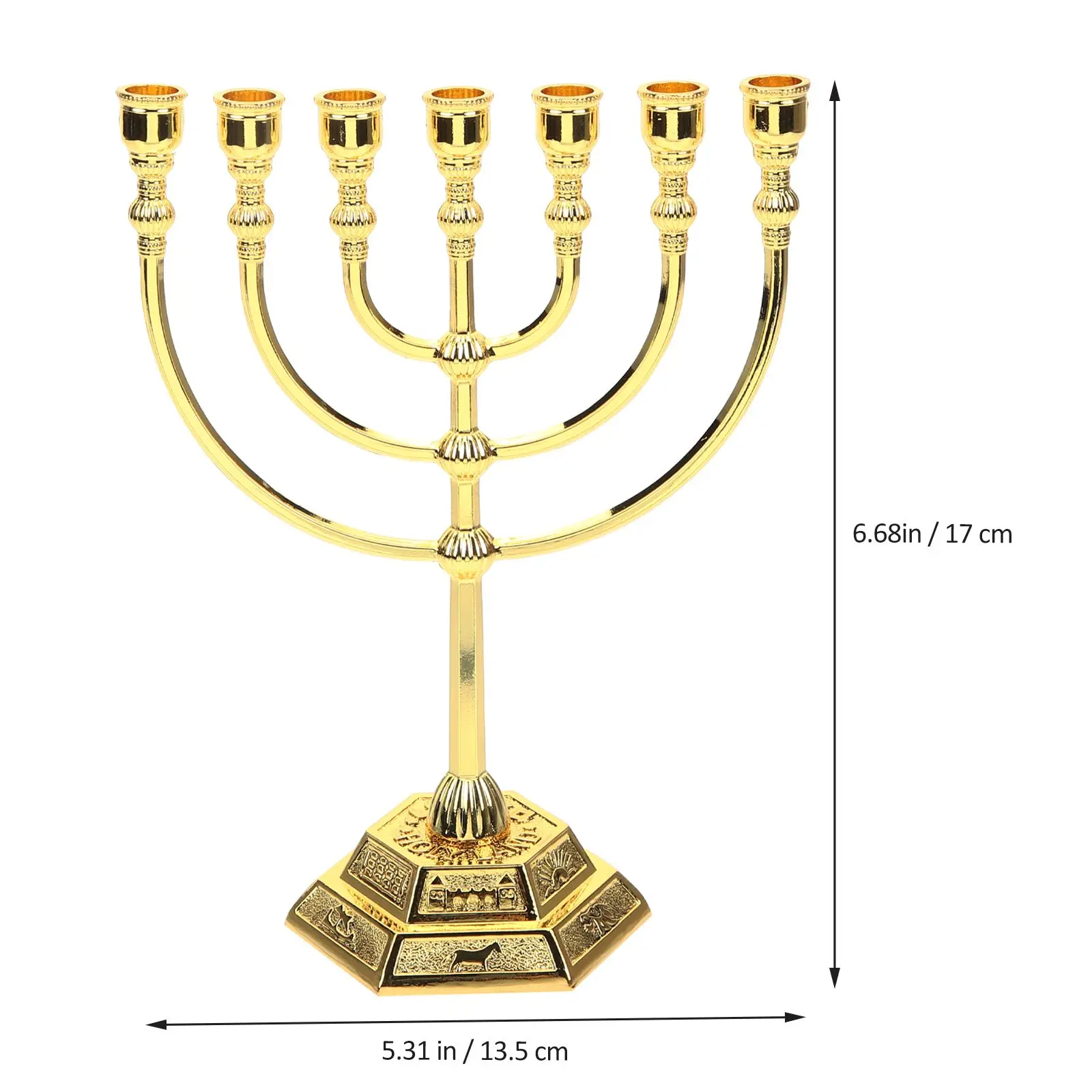 Seven-Hole Metal Menorah Candle Holder 5