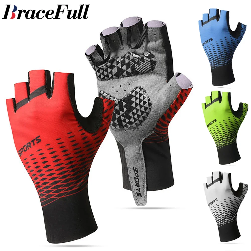 

1Pair Cycling Gloves Half Finger Summer Sports Sunscreen Breathable Sweat-absorbent Half Finger Bicycle Gloves Men and Women