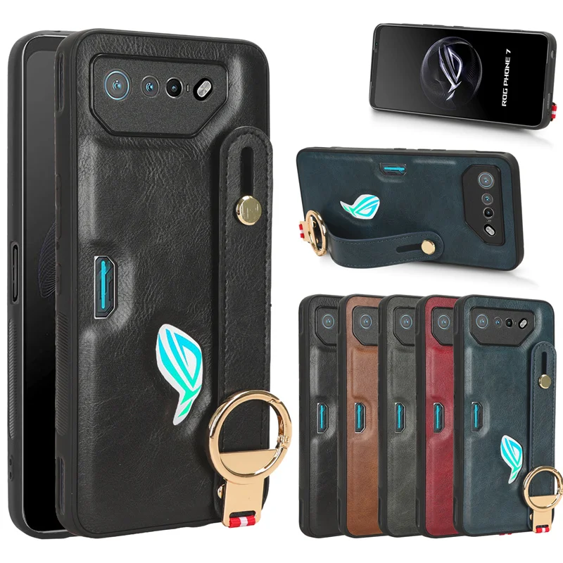 Suit Asus Rog Phone 7 Skin Pu New Wristband Custodia Posteriore Con Cordino Per Rog Phone 7 Ultimate Phone Case
