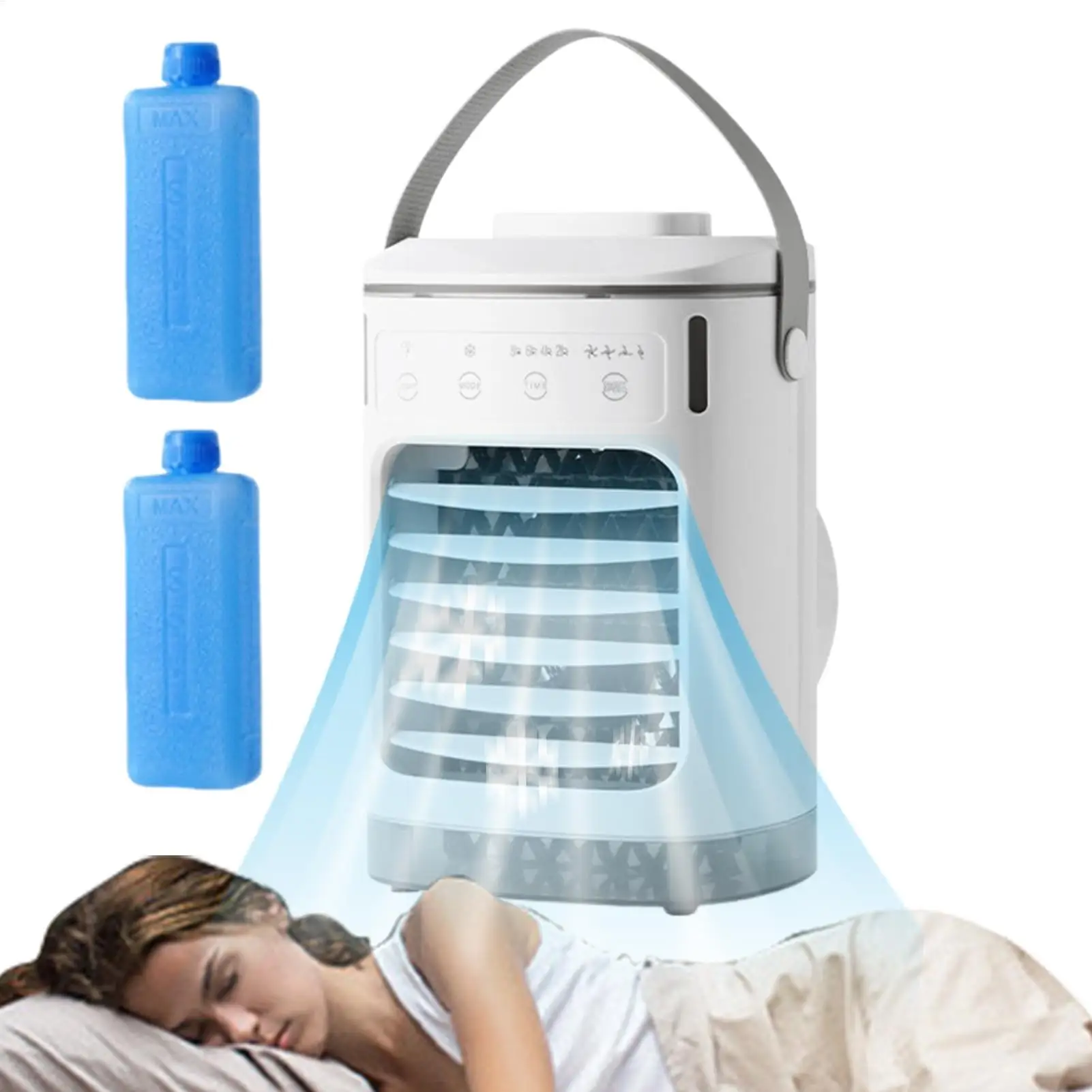 Small Electric Fan With Ice Box Office Portable Cooler Fan Desktop USB Portable For Home Bedroom