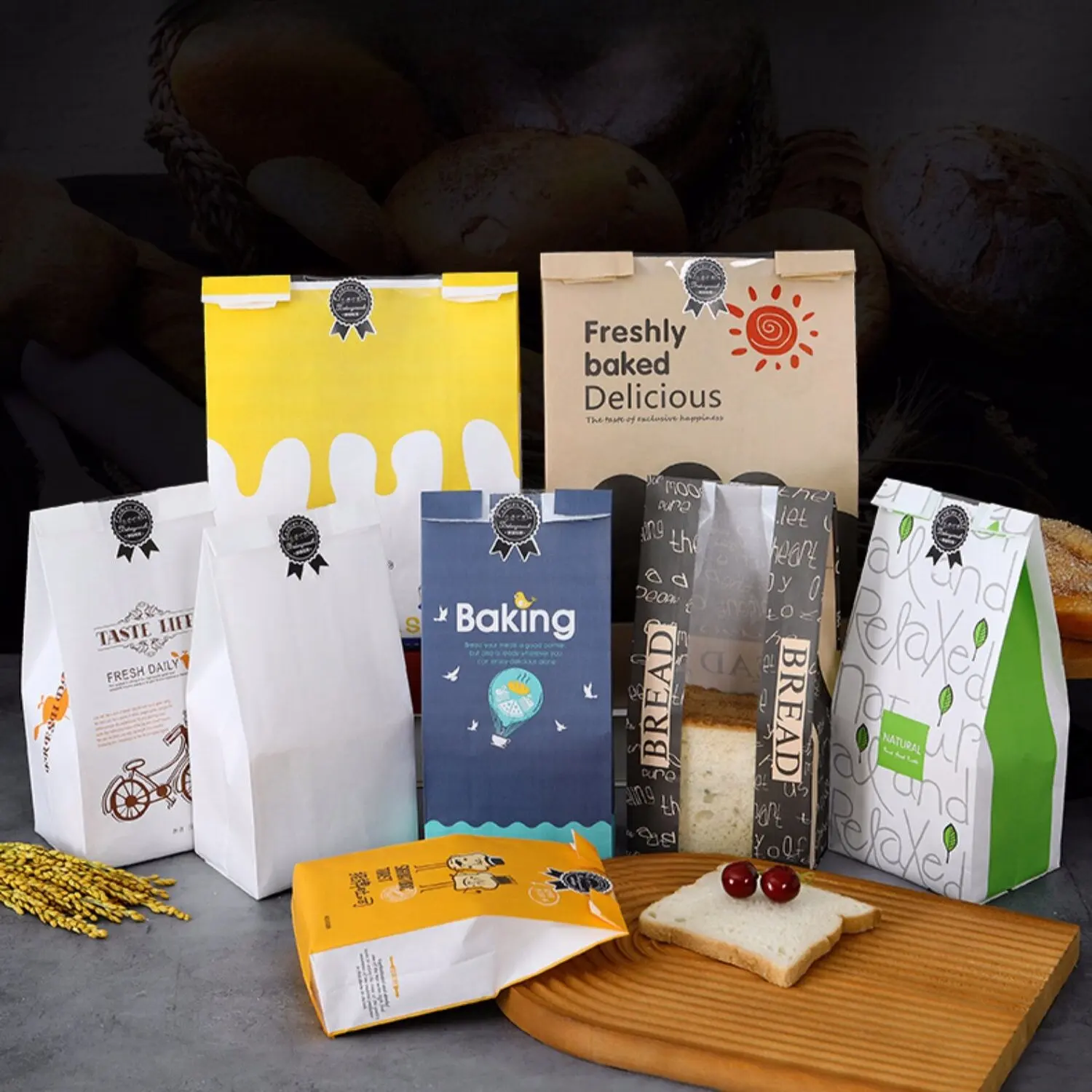 50 Pack Kraft Paper Bread Bags with Clear Window – Oil-Resistant Bakery Packaging Pouch... - SKU KPBB1536 - UGI Packaging