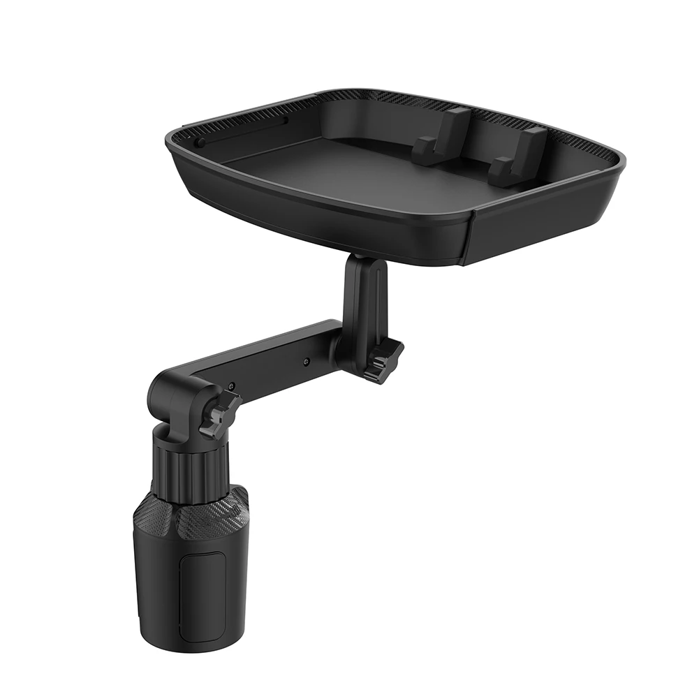 Plateau Porte-gobelet Voiture Pivotant 360° - Plateau Repas Pour Voiture, Caravane, Camping - ABS - 20x21x33 Cm