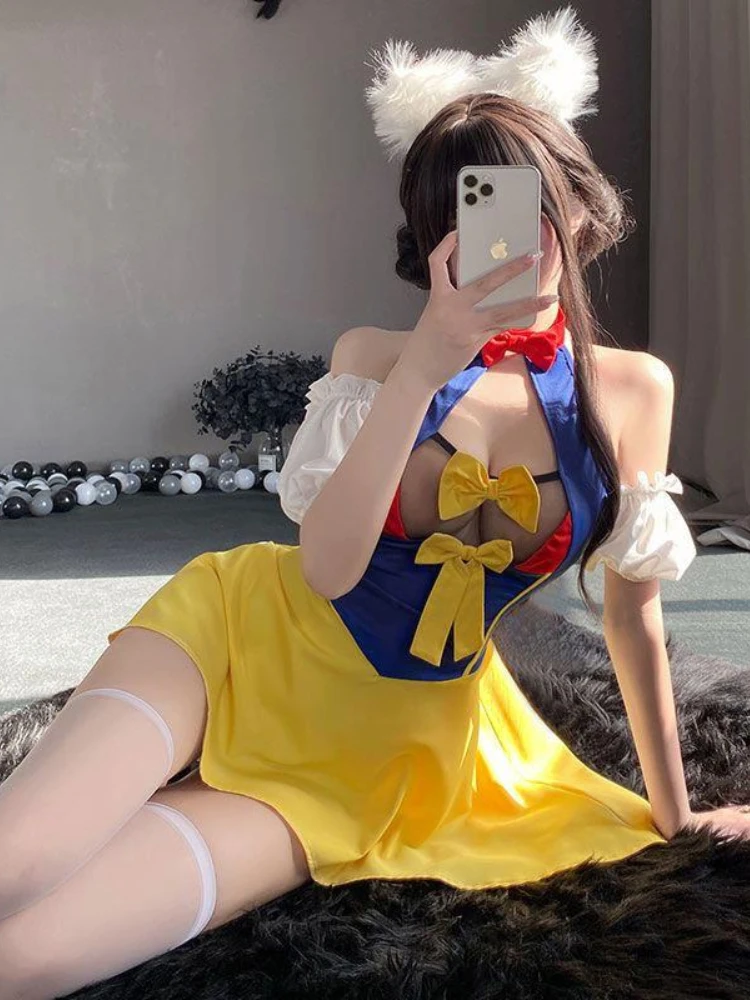 Women Cosplay Costume CP5XL Cosplay Lingerie Costume Princess Uniform Women Midriff-baring Tight Blouse JK Pleated Skirt Onlyfans College Cos Anime