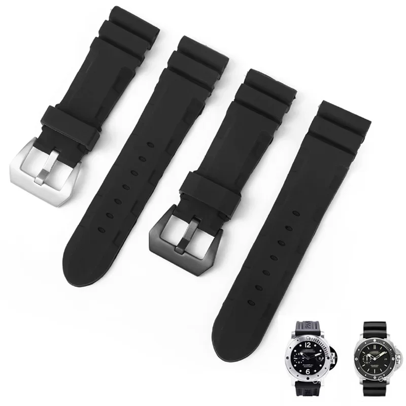 22Mm 24Mm Nero Blu Verde Arancione Cinturino Cinturino In Gomma Siliconica Sostituzione Per Strumenti Cinturino Panerai Fibbia In Acciaio