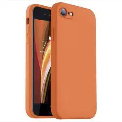 Vibrant Orange Shockproof Liquid Silicone Phone Case - iPhone SE (2020) (Orange)