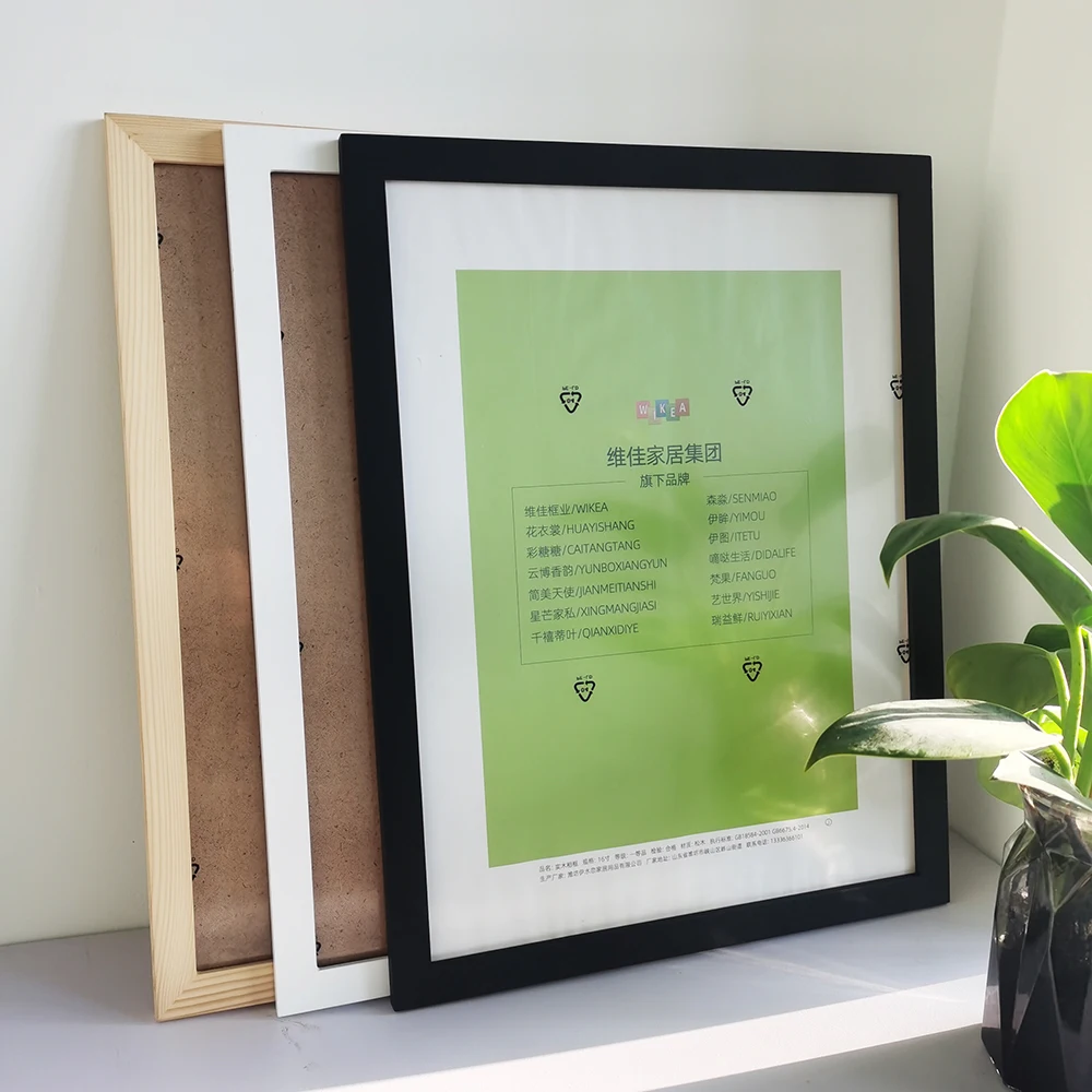 Nordic Wood Picture Frame For Wall 1cm Thickness With Plexiglass